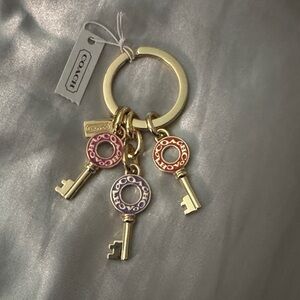 Coach F62744 Gold Keyring with Multicolor Keys